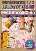 Vorschau - Arbeitsblätter - Mathematik Rechenröllchen Sommer Freude - Rechnen und Malen - Deckblatt