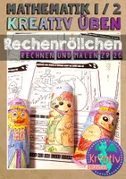 Vorschau - Arbeitsblätter - Mathematik Rechenröllchen Herbst - Rechnen und Malen bis 20 - Deckblatt