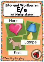 Vorschau - Präsentationen/Tafelbilder - Tafelmaterial - Wörter mit Ee (40 Bild- und Wortkarten) - Deckblatt