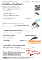 Vorschau - Arbeitsblätter - Arbeitsblatt "Mücken" + Onlineübung & MP3 + Infografik - Deckblatt