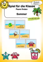 Vorschau - Spiele - Sommer - Paare finden - Spiel für die Klasse oder für Stationen - Deckblatt