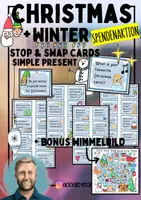 Vorschau - Fördermaterial/Inklusion - Winter - Stop & Swap Cards in Simple Present - Deckblatt