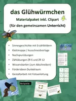 Vorschau - Arbeitsblätter - gemeinsamer Unterricht | Glühwürmchen | Leuchtkäfer | Wald | basale Förderung | Sinnesgeschichte | Zahlenraum 10 - Deckblatt