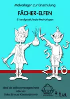 Vorschau - Mal- und Bastelvorlagen - Malvorlagen zur Einschulung: FÄCHER-ELFEN - Deckblatt