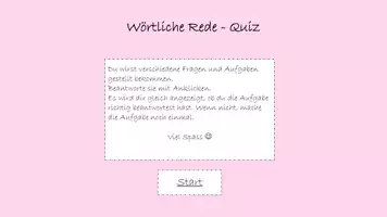 Vorschau - Spiele - Interaktives Quiz Wörtliche Rede - Deckblatt