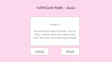 Vorschau - Spiele - Interaktives Quiz Wörtliche Rede - Seite 1