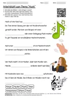 Vorschau - Arbeitsblätter - Arbeitsblatt "Musik" + Onlineübung & MP3 + Infografik - Deckblatt