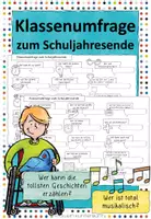 Vorschau - Arbeitsblätter - Klassenumfrage zum Schuljahresende - Deckblatt