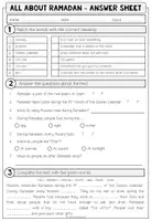 Vista previa - Hojas de trabajo - ALL ABOUT RAMADAN - Reading Comprehension (2-times differentiated + Conversation Strips) - página 3