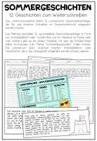 Vorschau - Arbeitsblätter - SOMMERGESCHICHTEN - 12 Geschichtenanfänge zum Weiterschreiben (Deutsch) - Seite 1