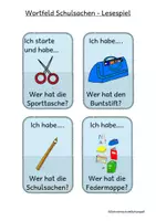 Vorschau - Spiele - Wortfeld: Schulsachen Lesespiel - Seite 1