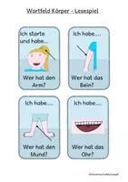 Vorschau - Spiele - Wortfeld Körper Lesespiel - Seite 1