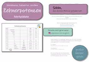 Vorschau - Arbeitsblätter - Zehnerpotenzen inkl. Vorsilbe – Merkplakat / Merkblatt - Seite 2