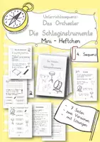 Vorschau - Arbeitsblätter - Das Orchester - die Schlaginstrumente Mini-Heftchen Musik Grundschule - Deckblatt