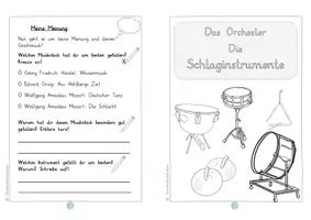 Vorschau - Arbeitsblätter - Das Orchester - die Schlaginstrumente Mini-Heftchen Musik Grundschule - Seite 2