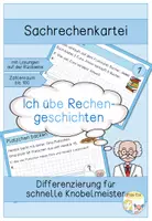 Vorschau - Stationenlernen - Sachrechenkartei für die 1./2. Klasse - Deckblatt
