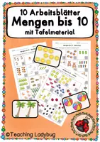 Vorschau - Arbeitsblätter - Mengen im Zahlenraum bis 10 (10 ABs mit Tafelmaterial) - Deckblatt