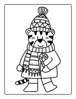 Vorschau - Mal- und Bastelvorlagen - Weihnachten Tiger Ausmalbilder/Malvorlagen - Feinmotorik - Seite 3