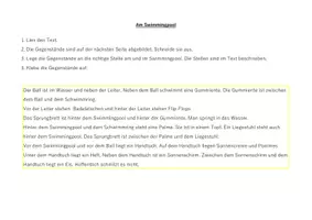 Vorschau - Stundenentwürfe - Swimmingpool: Präpositionen, Lagebeziehungen, Nomen - schneiden und kleben - Seite 3