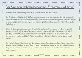 Vorschau - Stundenentwürfe - Die Bedeutung der Schrift: Experimente mit Schrift (Unterrichtseinheit zur Schriftpflege) - Seite 2