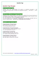 Vorschau - Arbeitsblätter - Question Tags für die 6. Klasse - Erklärung und Übungen als PDF und Doc - Seite 2