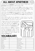 Vista previa - Hojas de trabajo - ALL ABOUT APARTHEID - Reading Comprehension (2-times differentiated + Conversation Strips) - página 2