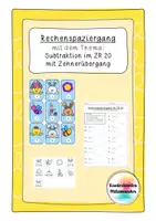 Vorschau - Arbeitsblätter - Rechenspaziergang "Subtraktion im Zahlenraum 20 mit Zehnerunterschreitung" - Deckblatt