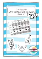Vorschau - Mal- und Bastelvorlagen - Wir würfeln und zeichnen Monster - Kunst - Deckblatt