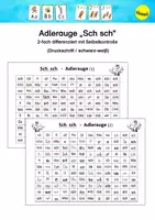 Vorschau - Arbeitsblätter - Adlerauge "Sch sch" - Druckschrift schwarz-weiß - Deckblatt