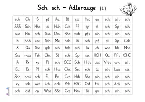 Vorschau - Arbeitsblätter - Adlerauge "Sch sch" - Grundschrift schwarz-weiß - Seite 2