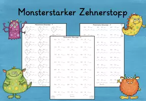 Vorschau - Unterrichtsreihen - Übungen zum Zehnerübergang - ZR 20 - dreifach differenziert - Deckblatt