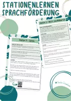 Vorschau - Stationenlernen - Stationenlernen Sprache/Sprachförderung - Deckblatt