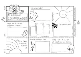 Vorschau - Mal- und Bastelvorlagen - My little book of COURAGE - 2 Leporellos für den Englischunterricht - Seite 2
