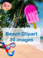 Vorschau - selbst erstellte Cliparts/Grafiken - Strand und Sommer Clip Art 30 Bilder - Deckblatt