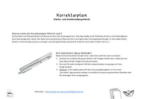 Vorschau - Lehrpläne/Lehrermaterial - Korrekturen vereinfachen mit einem Korrekturplan - Referendariat - Deckblatt