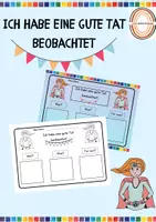 Vorschau - Arbeitsblätter - Fokus auf die Stärken: Ich habe eine gute Tat beobachtet - Deckblatt