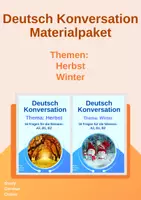 Vorschau - Stundenentwürfe - DAF/DAZ 2 Sprechanlässe - Herbst, Winter, Jahreszeiten, Sprechanlass daf, daz, Konversation A2, B1, B2, Deutsch, Sprechübung - Deckblatt