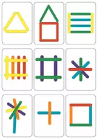 Vorschau - Arbeitsblätter - 27 Motive für Holzstäbchen zum Nachlegen - Formen, Muster, Farben lernen - Deckblatt