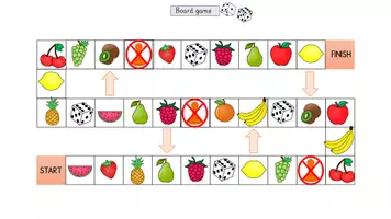 Vorschau - Arbeitsblätter - Fruit - Board game - Seite 1