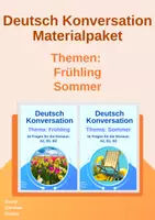 Vorschau - Stundenentwürfe - DAF/DAZ 2 Sprechanlässe - Sommer, Frühling, Jahreszeiten, Sprechanlass daf, daz, Konversation A2, B1, B2, Deutsch, Sprechübung - Deckblatt