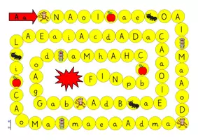Vorschau - Arbeitsblätter - Würfelspiel zur optischen Analyse "A a" (Grundschrift) - Seite 2