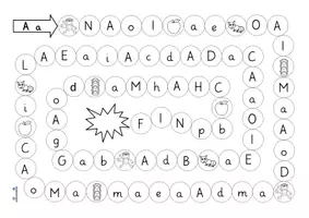 Vorschau - Arbeitsblätter - Würfelspiel zur optischen Analyse "A a" (Grundschrift) - Seite 3