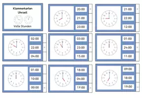Vorschau - Stationenlernen - 50 Klammerkarten Uhrzeiten #fetzige55 - Seite 1