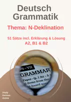 Vorschau - Stundenentwürfe - DAF/DAZ Grammatik: Übungen & Erklärung N-Deklination - A2, B1, B2, C1 Daf, daz, Akkusativ, Dativ, Genitiv Kasus, mit Antworten, Deutsch - Deckblatt