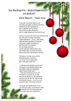 Vorschau - Arbeitsblätter - Gedichtewerkstatt Weihnachten - Deckblatt
