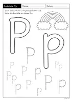 Vorschau - Arbeitsblätter - Buchstabe Pp - differenzierte Arbeitsblätter (Klasse 1) Grundschriftversion - Seite 1