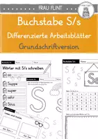 Vorschau - Arbeitsblätter - Buchstabe Ss - differenzierte Arbeitsblätter (Klasse 1) Grundschriftversion - Deckblatt