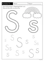 Vorschau - Arbeitsblätter - Buchstabe Ss - differenzierte Arbeitsblätter (Klasse 1) Grundschriftversion - Seite 1