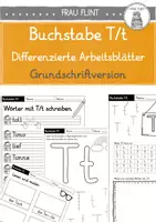 Vorschau - Arbeitsblätter - Buchstabe Tt - differenzierte Arbeitsblätter (Klasse 1) Grundschriftversion - Deckblatt