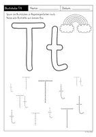 Vorschau - Arbeitsblätter - Buchstabe Tt - differenzierte Arbeitsblätter (Klasse 1) Grundschriftversion - Seite 1